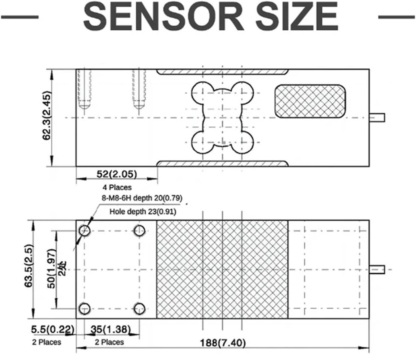 L6W 50KG-635KG Single Point Weighing Sensor Load Cell for Large Countertop Electronic Scales Mechanical Weighing Equipment(150KG)