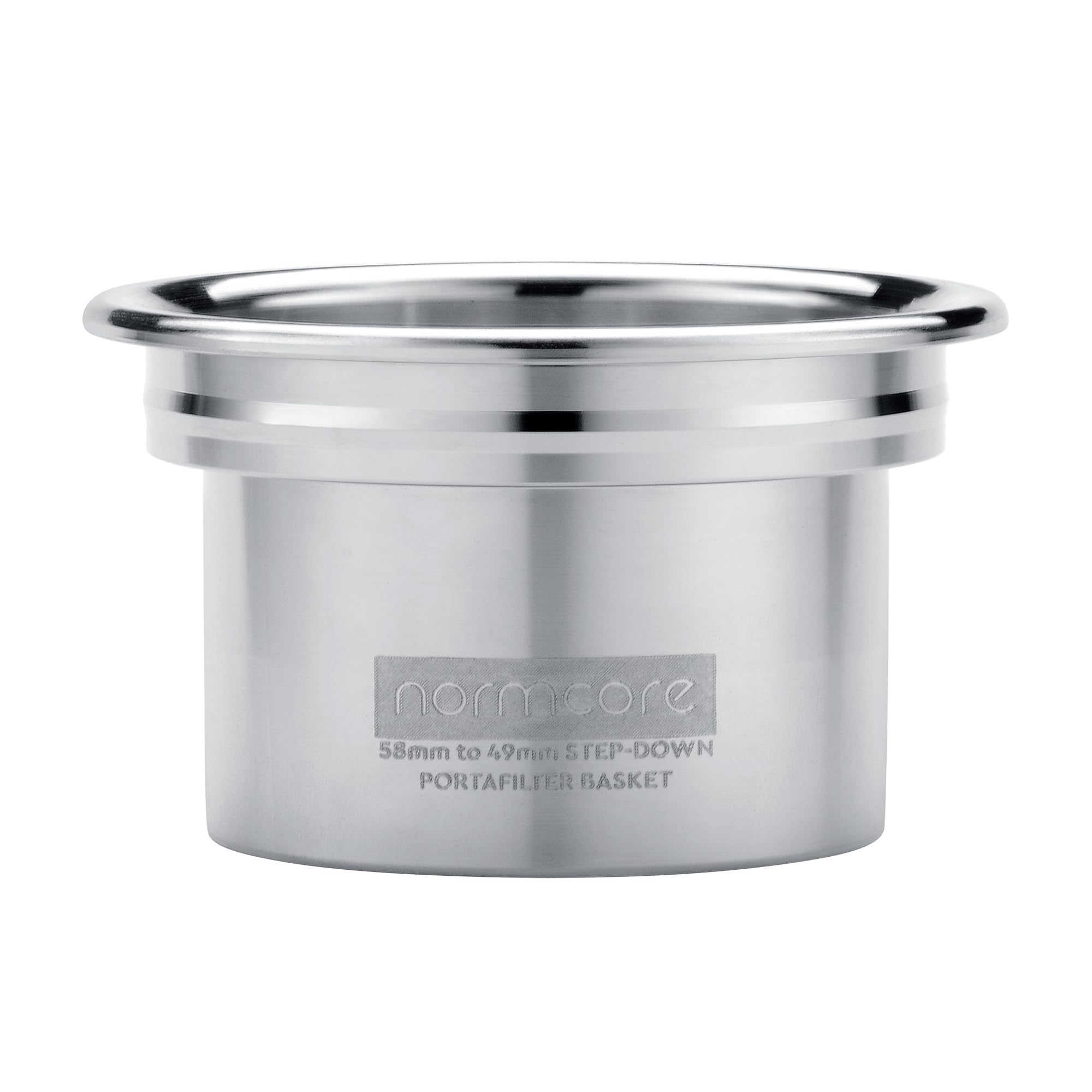 Normcore Kit portafiltro step-down, 58 mm su 49 mm, foro ad alto flusso da 0,18 mm, adatto per portafiltro da 58 mm, imbuto da 49 mm, schermo da 0,8 mm, 200 filtri di carta