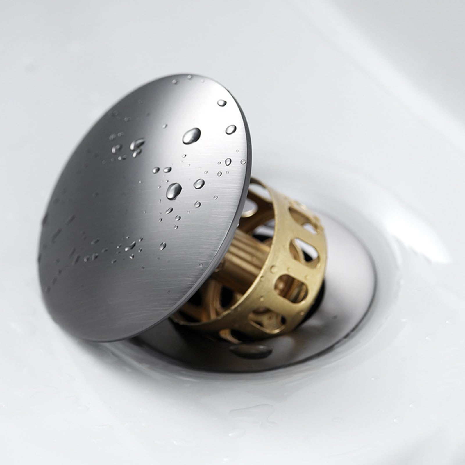 Piletta Lavabo Bagno Click Clack Piletta Bidet Con Saltarello Piletta Click Clack Bidet Piletta Bidet Universale Tutto In Rame,grigio Canna Di Fucile,Non Poroso