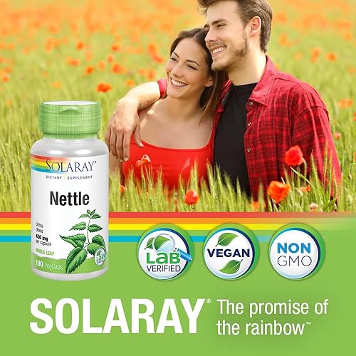 Miniatura 5 de SOLARAY Hoja de ortiga de 900 mg, suplemento vegano para la salud urinaria y el apoyo renal, salud de la próstata y bienestar respiratorio, sin OMG,
