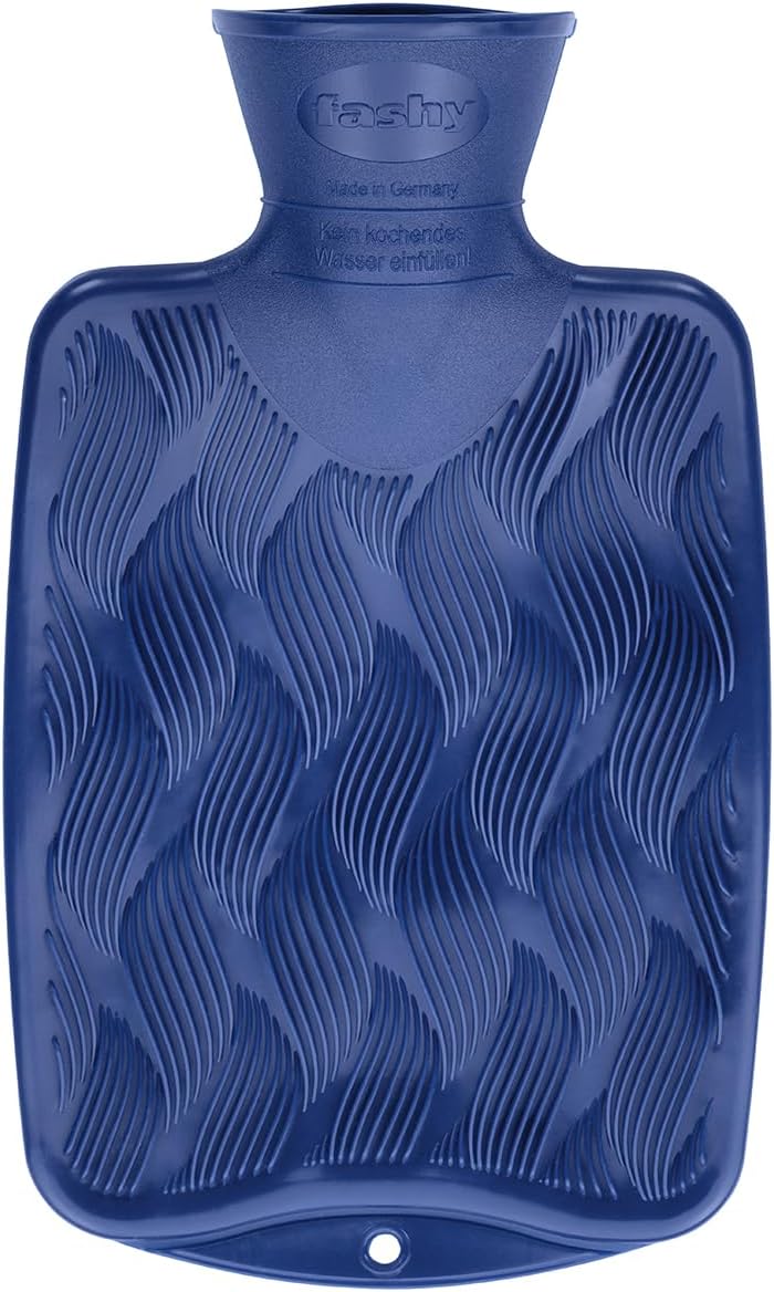 Fashy 3D Single Ribbed Navy Blue Small 0.8L Hot Water Bottle