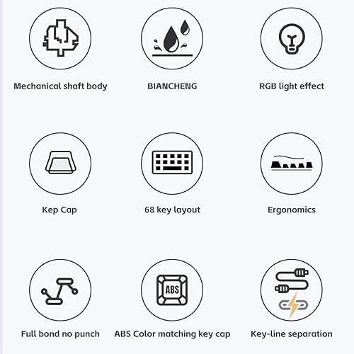 Miniatura 2 de Jectse Teclado RGB para juegos, 60% teclado mecánico con cable con interruptor azul, computadora ergonómica para computadora portátil y juegos