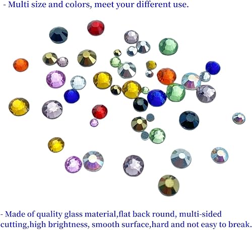 Miniatura 4 de Hotfix - 5000 diamantes de imitación termoadhesivos SS10 de 0.110 in con parte trasera plana, diamantes de imitación redondos de cristal para