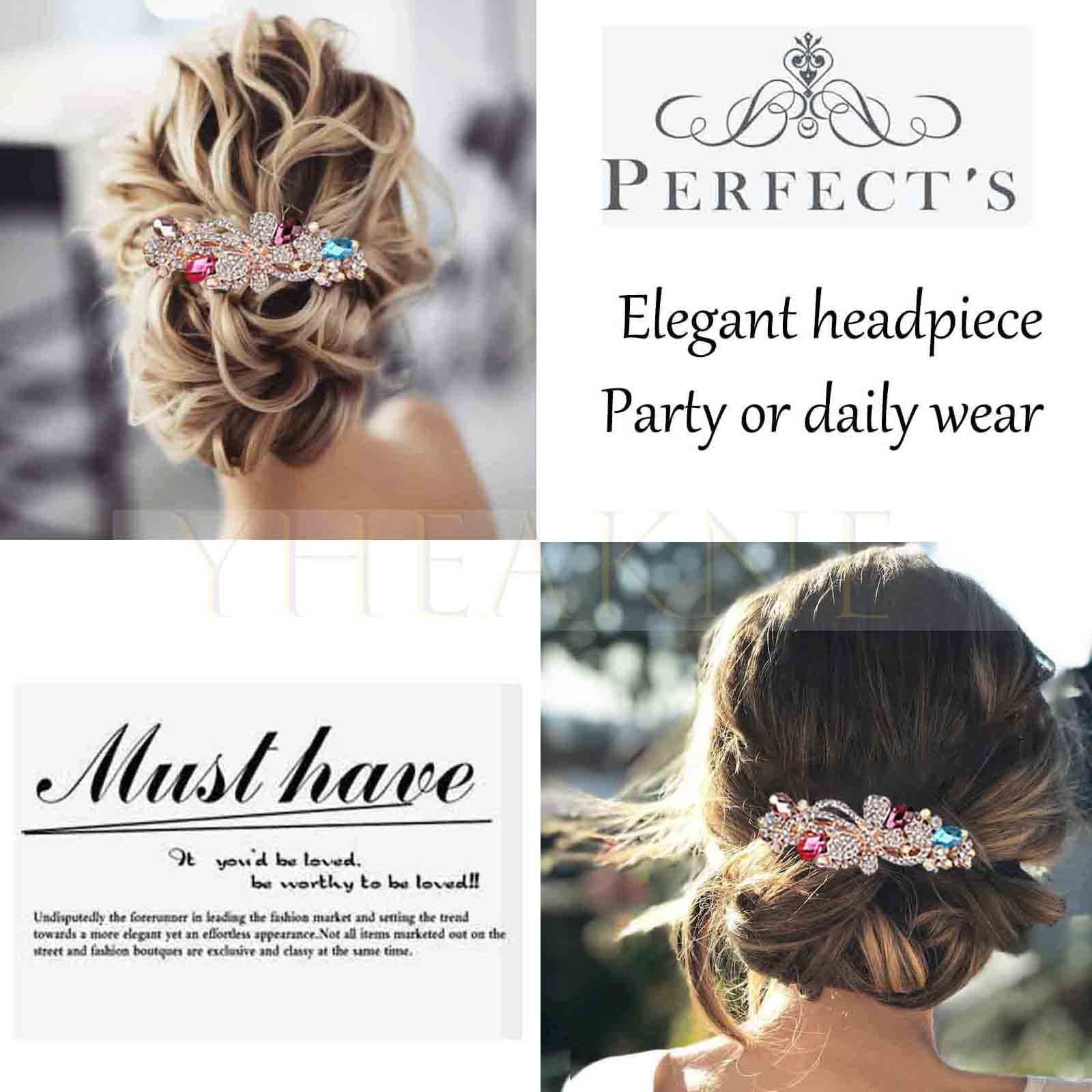 Yheakne Fermaglio per capelli da sposa con cristalli, fermaglio per capelli con strass viola, accessorio per capelli da sposa, accessorio per capelli da sposa, per donne e ragazze (stile B Yheakne Fermaglio per capelli da sposa con cristalli, fermaglio per capelli con strass viola, accessorio per capelli da sposa, accessorio per capelli da sposa, per donne e ragazze (stile B
