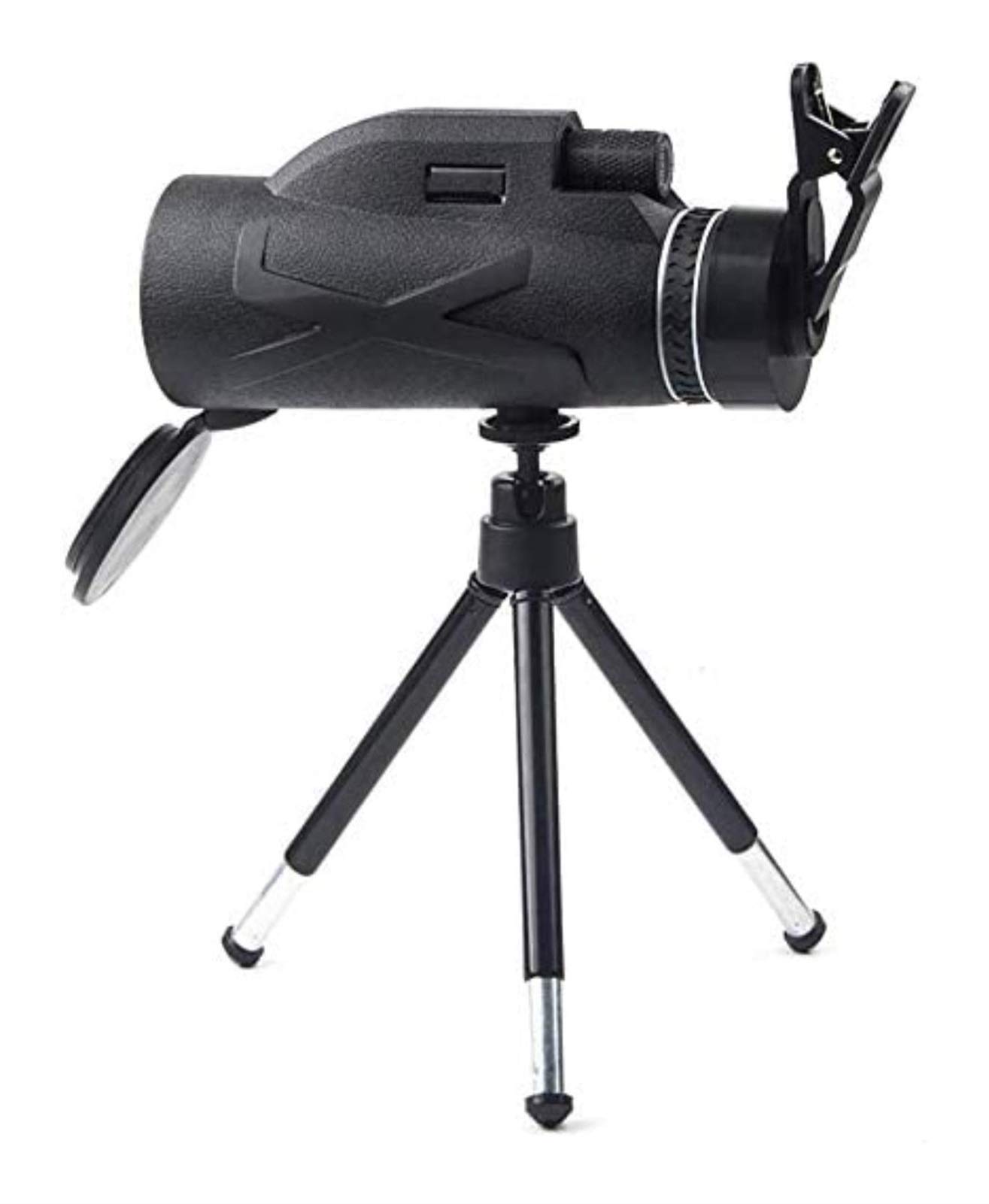 Monocular portátil 80X100 de Alta Potencia y monocular con Prisma BAK4, Clip Simple para teléfono móvil + Soporte telescópico de aleación de Aluminio