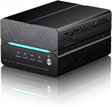 Thdeukoty AI Mini Gaming PC Ryzen 7 9800X3D, 32GB DDR5 1TB SSD, Desktop Computer with RTX 5060 8G, Dual 2.5G LAN, Type-C, Win 11 Pro, WiFi 7, BT 5.4, Support Six Display
