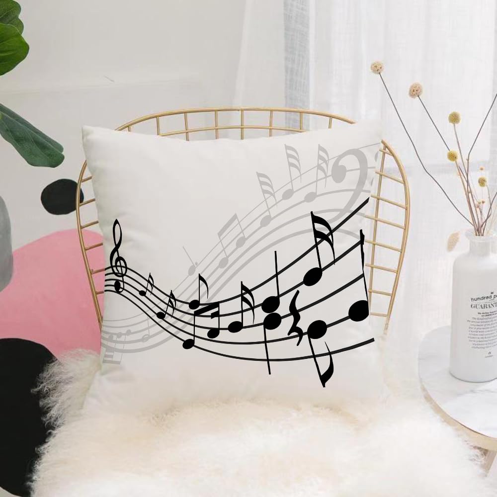 HYOSXW Cushion Cover,Throw Pillow Case Home Decorative for Living Room Bedroom Sofa Chair 16X16 Inch,Musical notes stuff vector background for use in design,Pillowcase 40X40cm