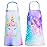 PASHOP 2 Pack Kids Apron Rainbow Unicorn Toddler Apron With Pockets for Kids Girls Boys Cooking Baking Painting