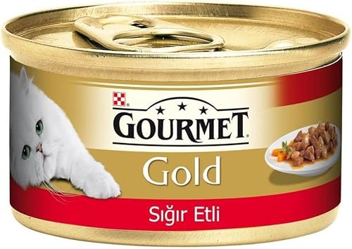Gourmet Gold Parça Etli Sığır Etli Yaş Kedi Maması, 85 g