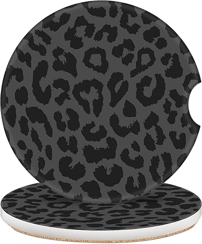 Miniatura 14 de Paquete de 2 posavasos de automóvil para portavasos de automóvil, 2.56 pulgadas, universales, de piedra de cerámica, absorbente, con base de corcho