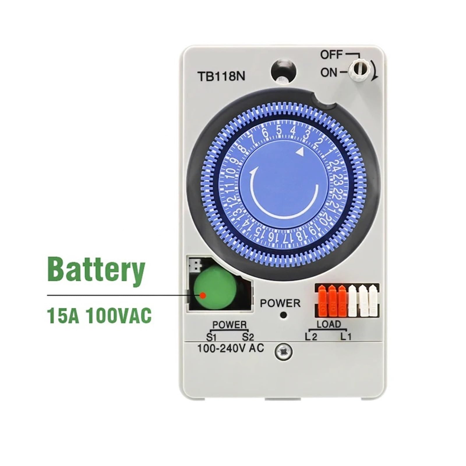 Mechaniczny wyłącznik czasowy 100-240 VCA 24 godziny Elektryczny programowalny wyłącznik czasowy z przezroczystą osłoną z tworzywa sztucznego