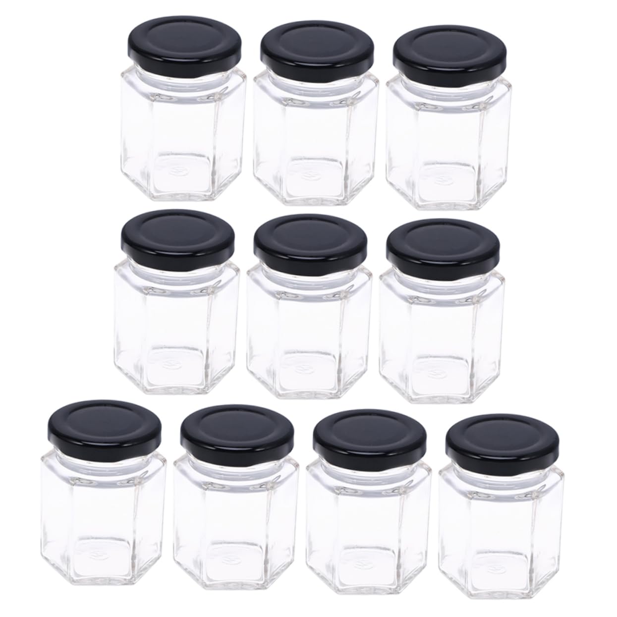 Unomor 10pcs Nut Container Honey Pot Honey Storage Jar Jam Sugar Jar Mini Honey Jar Spell Jar Honey Jar with Dipper Honey Storage Bottle Clear Syrup Home Kitchen Storage Organizer Black