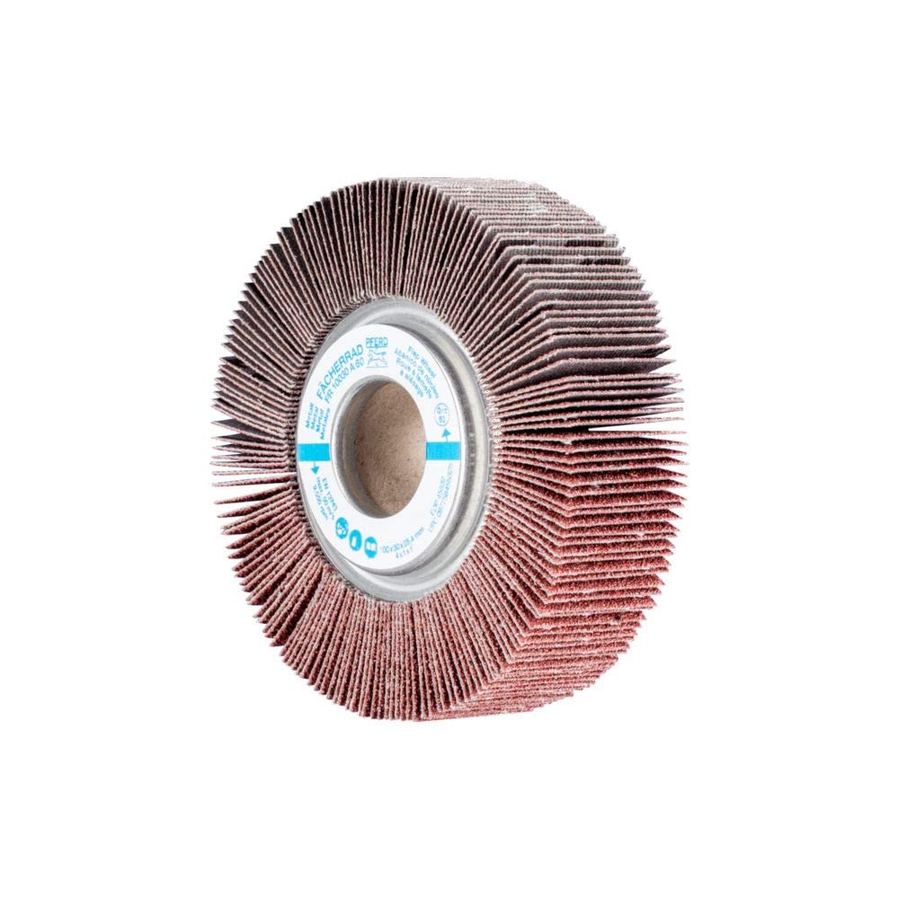 PFERD 45532 Unmounted Flap Wheel, Aluminum Oxide, 4" Diameter x 1" Width, 1" Arbor Hole, 9500 RPM, 60 Grit