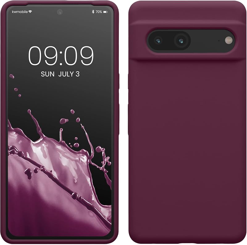 kwmobile Case Compatible with Google Pixel 7 Case - TPU Silicone Phone Cover with Soft Finish - Bordeaux Violet