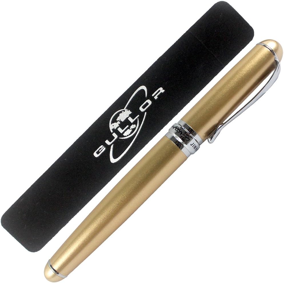 Gullor Jinhao X750 Fountain Pen Stainless Steel Medium 18KGP Nib - Gold - Image 3