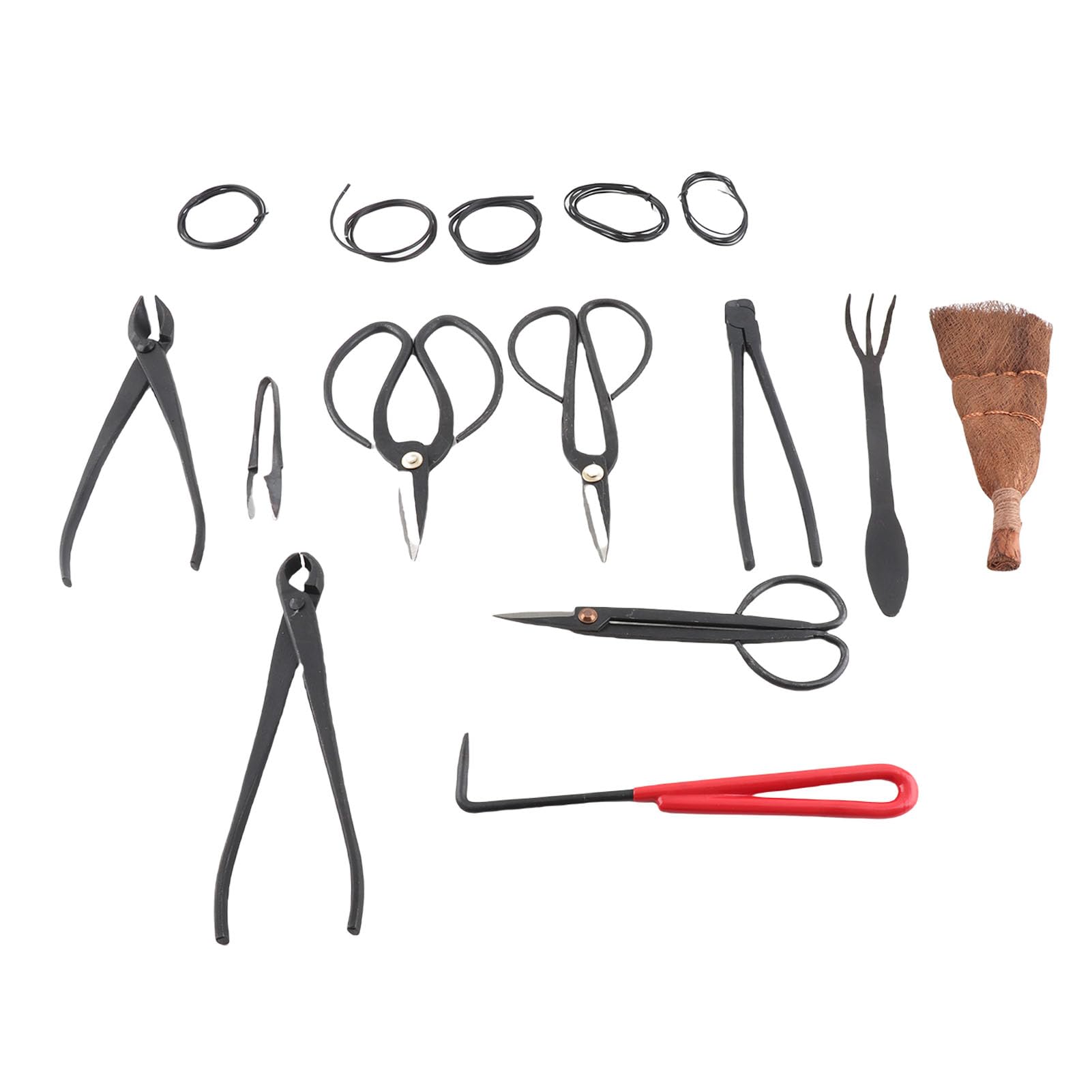 Qcwwy Bonsai-Werkzeug-Set, Bonsai-Trimm-Set, Schnittwerkzeuge, Werkzeug-, Gartenwerkzeug- aus Kohlenstoffstahl mit Nylon-Aufbewahrungstasche für die -Pflege,