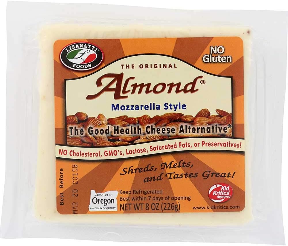 Lisanatti Almond Mozzarella Cheese, 8 Ounce -- 12 per case.