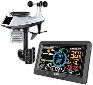 Youshiko Weather Station Official 2025 Radio Control UK Version, Professional 6-in-1 Wireless Sensor with Solar panel, Win...
