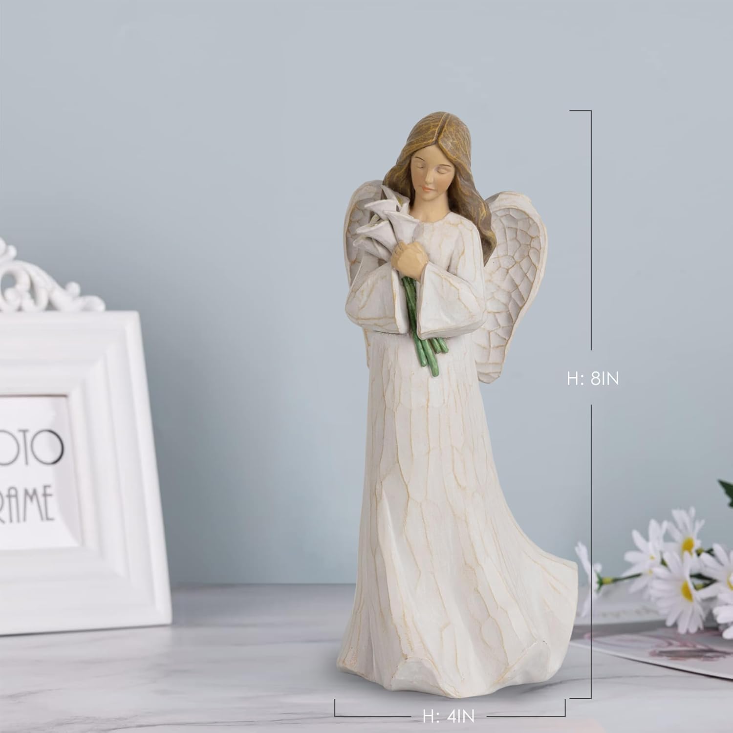 Guardian Angel Figurines - Birthday Figurines Calla Lily Gifts, Hand Painted Healing Angel Figures for Thanksgiving, Christmas, Mother's Day - Image 2