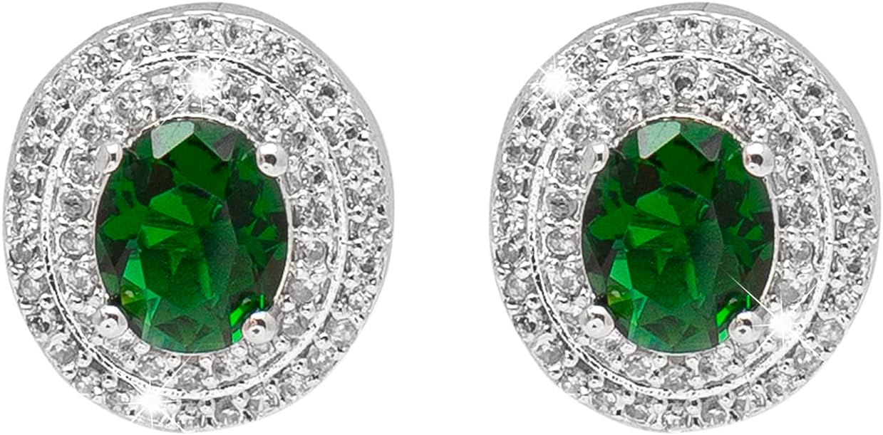 Shining Jewel - By ShivanshShining Jewel Traditional CZ and American Diamond Studded Silver Plated Pink Stone Stud Earrings for Women (SJ_1960_S_PP)