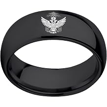mens rings, 33rd Degree Scottish Rite Masonic Domed Titanium Steel Ring Double Headed Eagle Crown