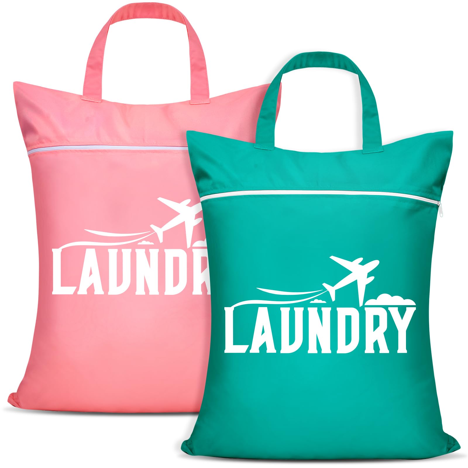 2 Pcs Large Travel Laundry Bags - Waterproof with Handle, Washable Dirty Clothes Bags for Travel, Wet Dry Bag, Bathing Suit, Workout, Gym Clothes, Swimming Pool, College Dorm