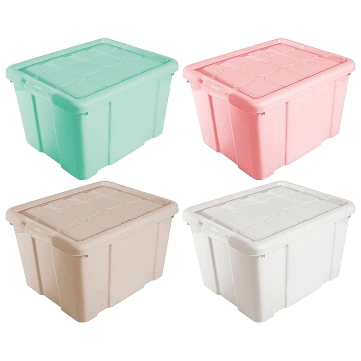 Acan Tradineur - Pack de 6 Cajas de Almacenamiento - Fabricado en plástico - Contenedor para almacenar Libros, Ropa, Mantas - N.º 1 (Rosa) - 21 x 39,6 x 29,6 cm - 16 Litros