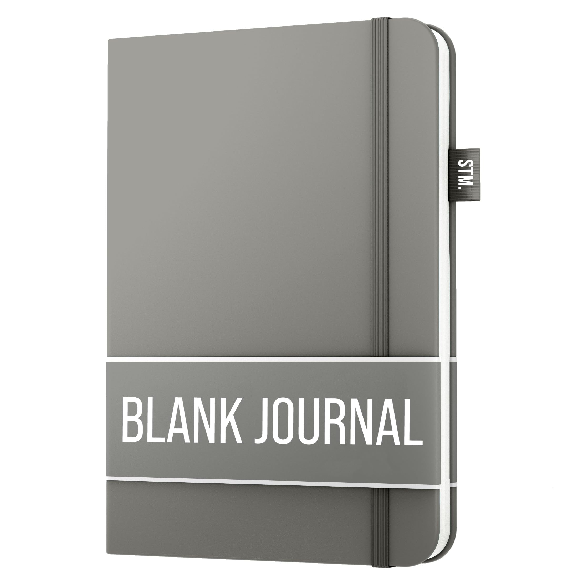 A5 Blank Journal Notebook | Plain 150 pages, 120gsm thick paper, 2 bookmarks, penloop, Acid-Free Paper | Scribbles That Matter Men and women journals for writing, (5.75" x 8.25") | Grey