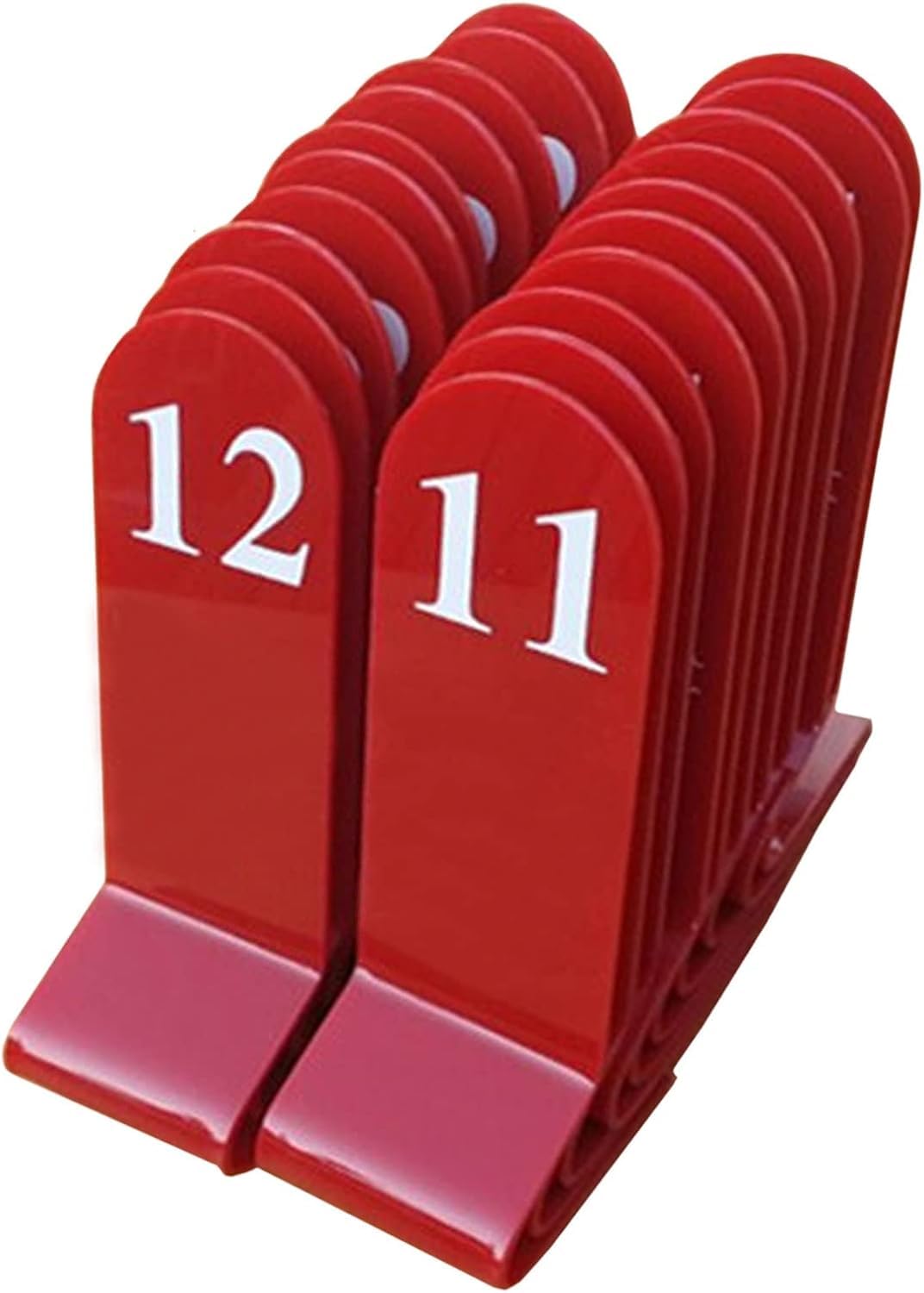 Tabliczki z numerami stolików w stylu namiotowym, Dwustronne akrylowe numery stołów czarno-czerwone 1-10 i 1-20(Black,1 to 20)