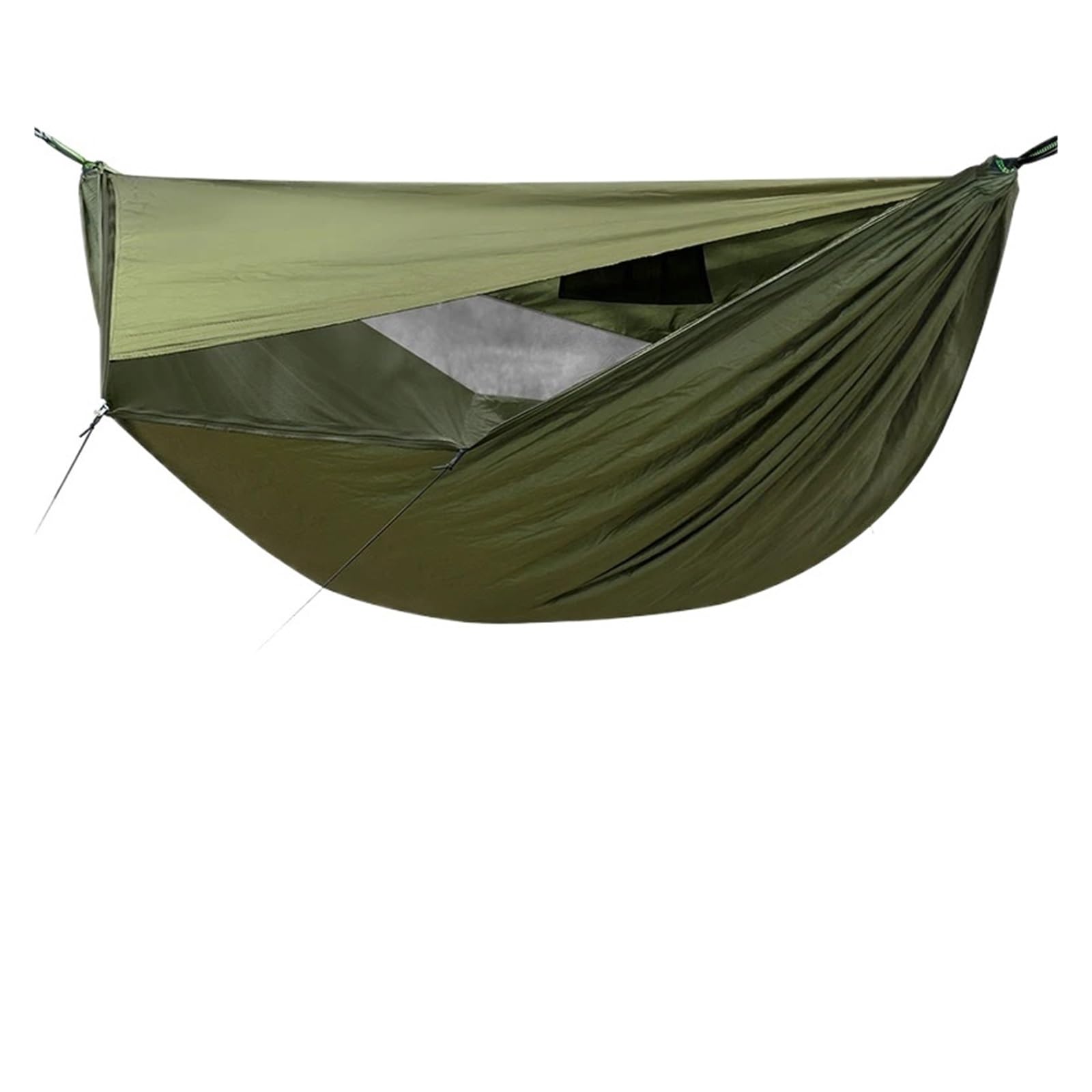 Amaca da campeggio con zanzariera e parasole, compatibile for escursioni viaggi all'aperto(Army green)