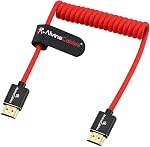 Alvin's Cables 8K 2.1 HDMI Câble enroulé à haute vitesse Angle gauche à angle gauche pour Atomos Ninja V, Portkeys BM5, pour Feelworld Monitor, pour Canon C300, Z CAM E2, Sony FS5| FS7| A7S3 Caméras