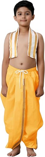 CRYSTAL REVENUE Traditional Boys Dhoti with Color Options – Cotton Fabric