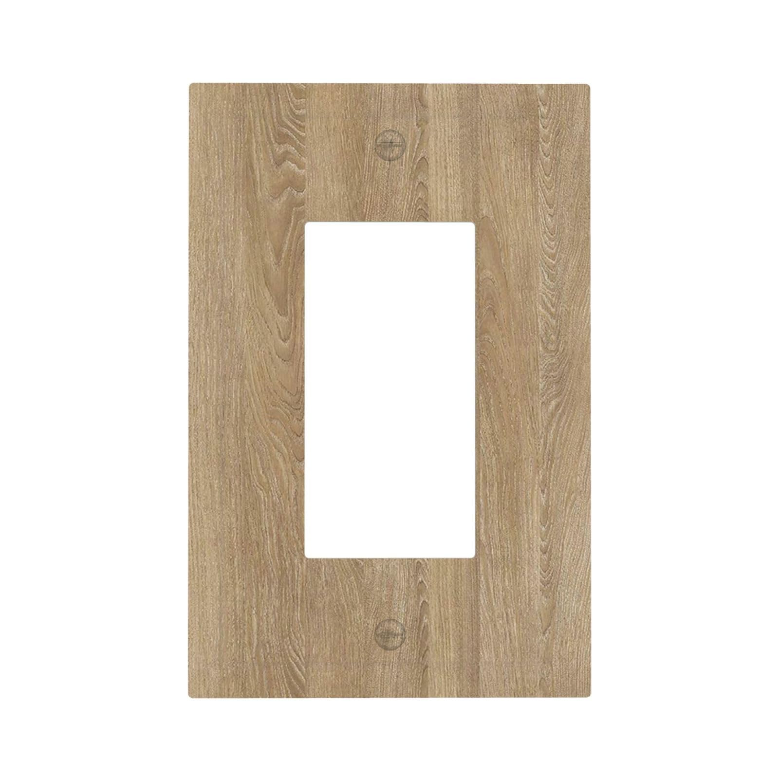 Photo 1 of Annisrak Decorative Outlet Covers Light Brown Wood Grain 1 Gang Single Rocker Light Switch Cover Plate GFCI Wall Plates Electrical Switch Plate Cover for Farmhouse Cabin Decor