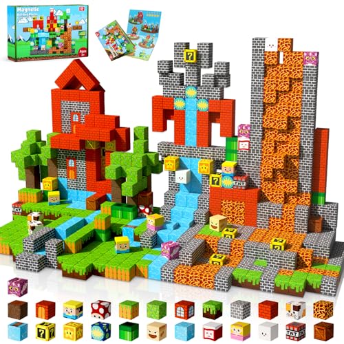 GraceDuck Magnetic Blocks - 150 PCS Build Adventure Game Castle - Magnetic Toys for Montessori...