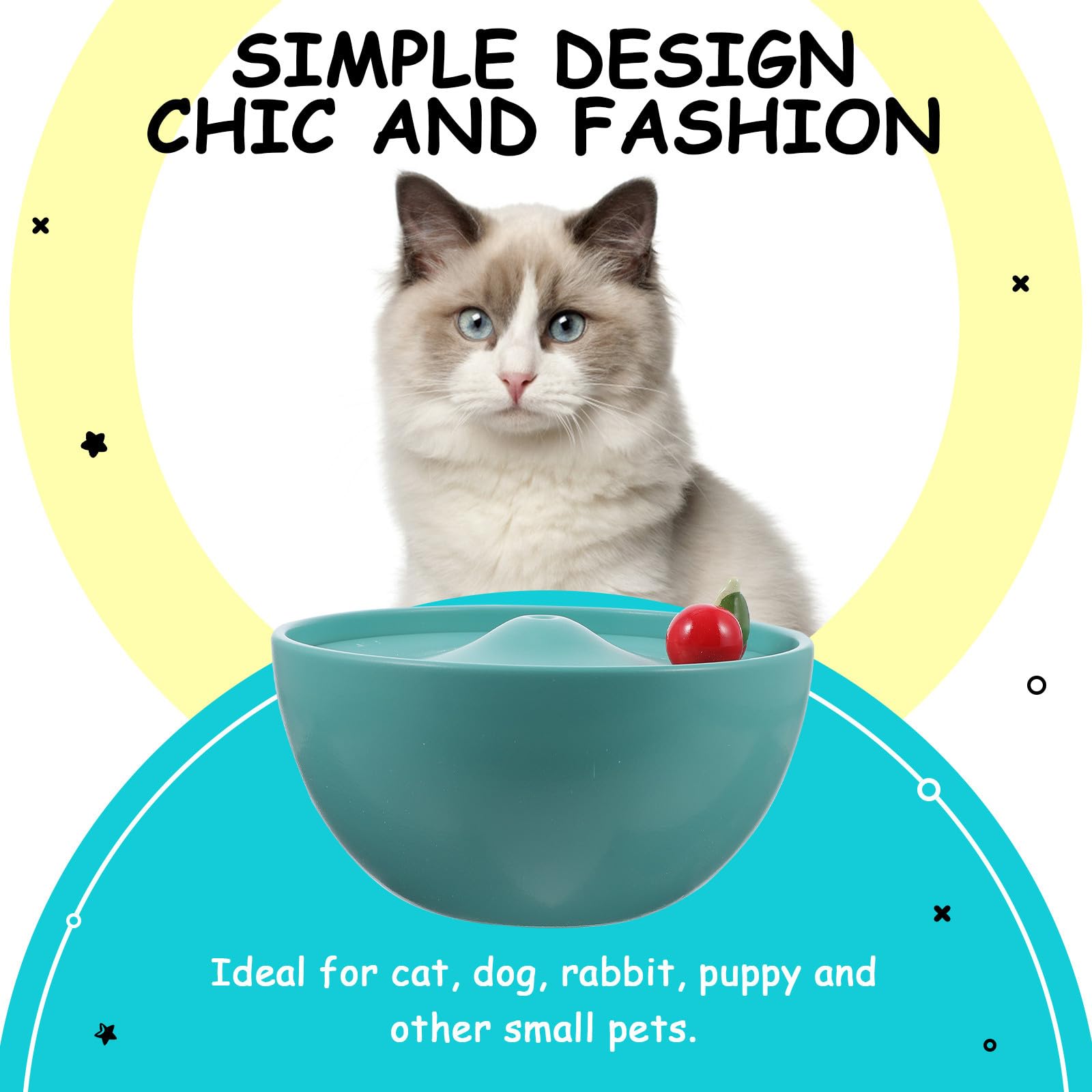 Fuente de Agua y Decoración Hermosa Diseño de Gato de Cerámica para Gatos Capacidad Suficiente Adecuado para Mascotas Pequeñas en Casa Aire Libre