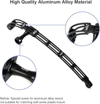 HSU Aluminum Bike Handlebars and Curved Extension Arm Kit for GoPro Hero 11/10/9/8/7/6/5/4, DJI Osmo Action AKASO and Other Action Cameras (Black)
