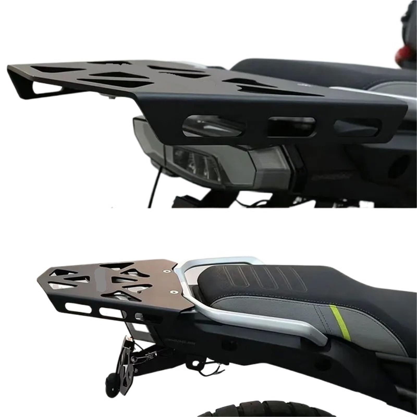 Portaequipajes Trasero para Moto Soporte para Equipaje Trasero de Motocicleta 450MT, Soporte de Caja Trasera, Accesorios de Base de Puerta Trasera agrandada(C)