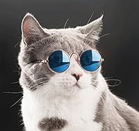 Vista 2 de 8 piezas de gafas de sol para mascotas, perro, gato, corbatín para mascotas, disfraz de mascota, collar formal ajustable para gatos, perros