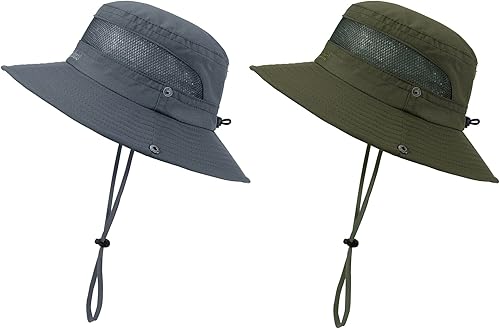 Miniatura 2 de Sombrero de sol para niños para niñas y niños, transpirable, protección solar UPF 50+, gorra de ala ancha para verano, playa, sombrero de cubo