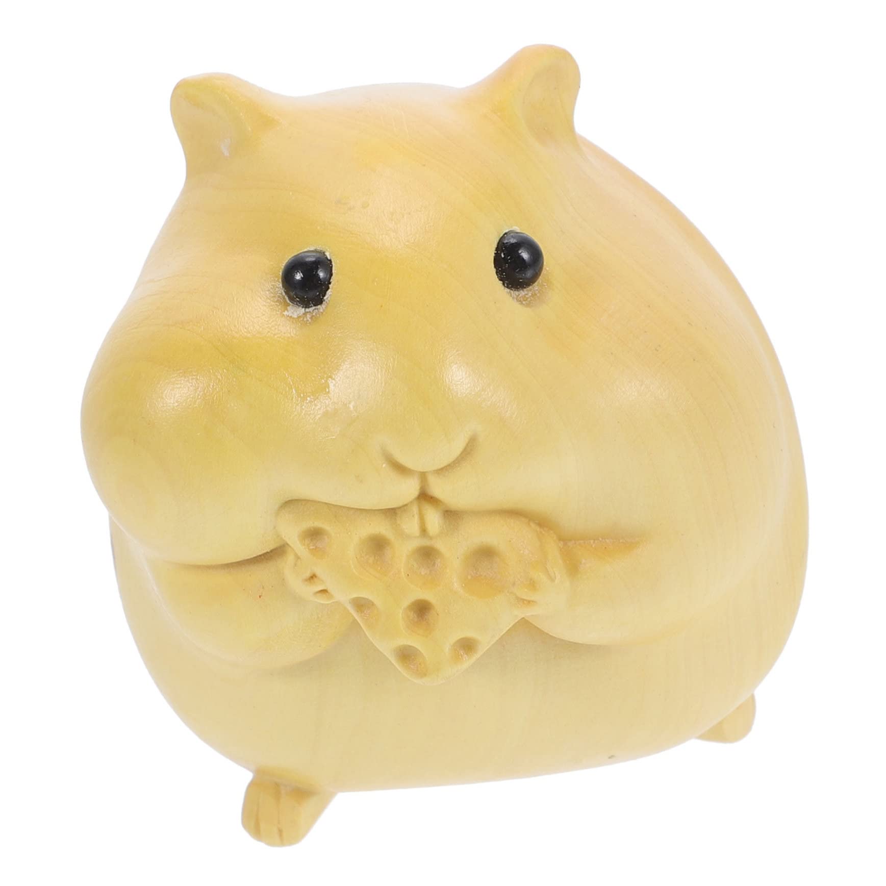 YARNOW 5pièces Figurine Bois De Hamster Sculptée Décoration Animalière Bois Artisanat Animal Statue De Rongeur pour Bureau Et Maison Adorable pour Fêtes Et Occasions Spéciales