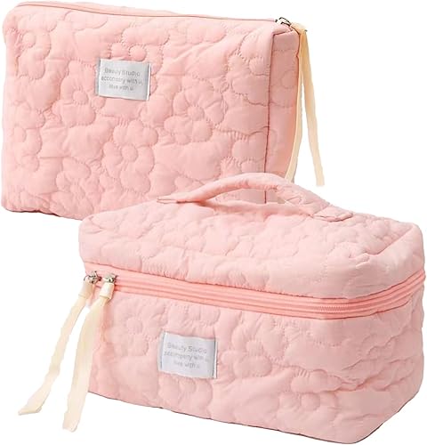 Miniatura 7 de HIQUAY Bolsa de maquillaje suave de gran capacidad, bolsa de cosméticos de viaje suave, bolsa de maquillaje para adolescentes, mujeres y niñas,