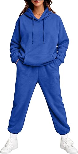 Shiketong Women's 2 Piece Matching Hooded Lounge Set Sweatsu