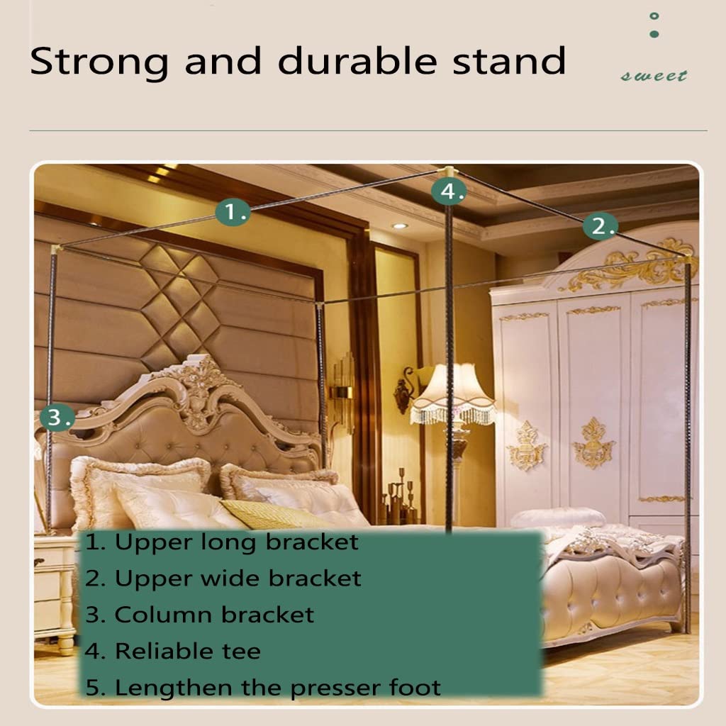 Moskitonetz für Betthimmel, Zelt, Doppel- bis Super-Kingsize-Bett, Camping-Sichtschutz, feinste Maschenweite, 300 Quadratnetz, Vorhang-Aufhängeset (Farbe: Jade, Größe: 1,5 m Bett)