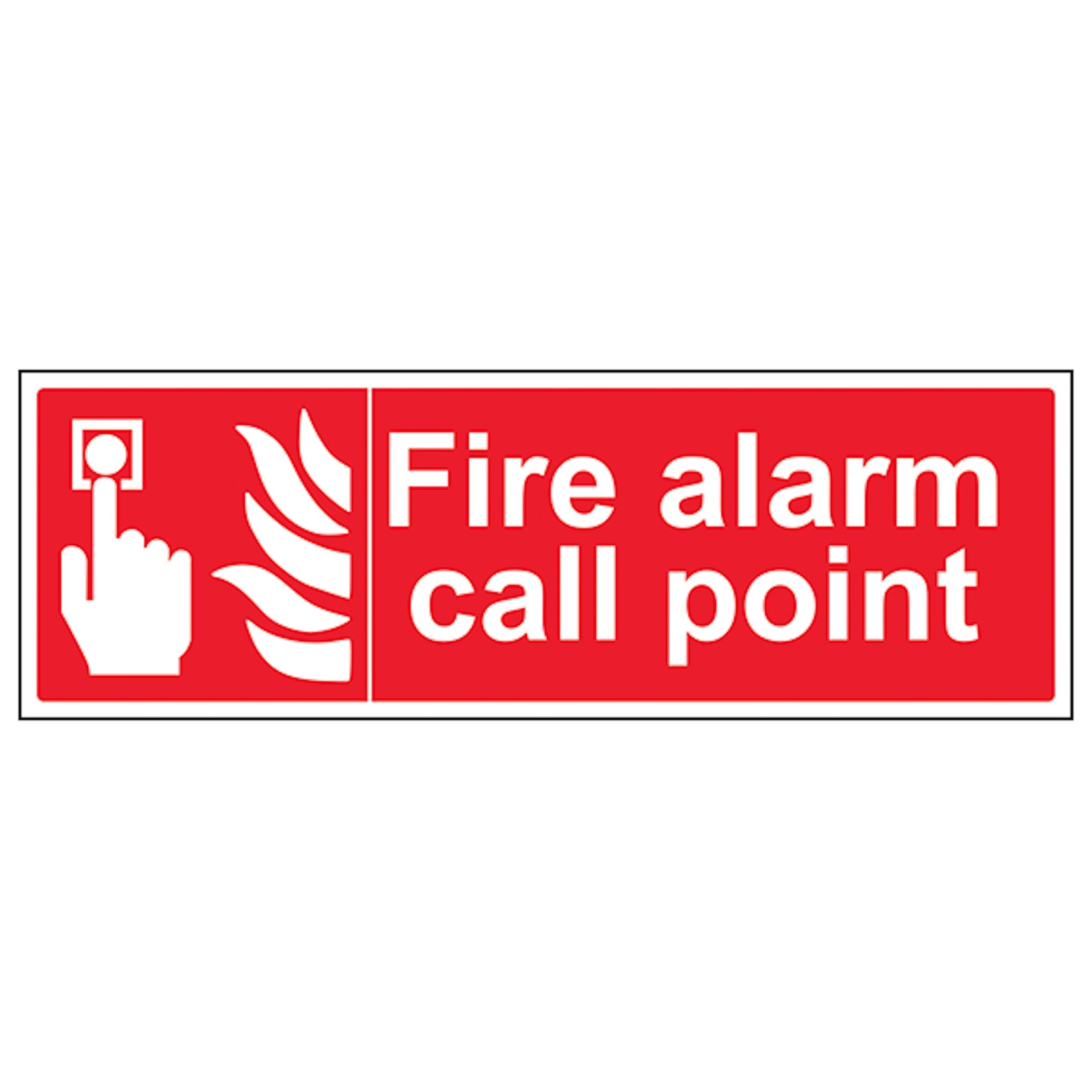 V Safety Fire Alarm Call Point - Landscape 450 x 150 mm - 3mm Aluminium Composite Safety Sign