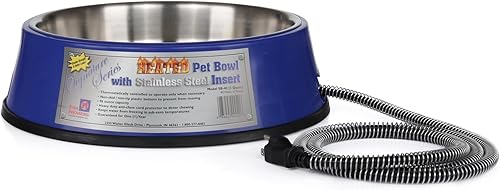 Miniatura 9 de Farm Innovators - Recipiente eléctrico de agua para mascotas de 1.25 galones y 60 W, con control termostático y protector de cordón antimasticables,