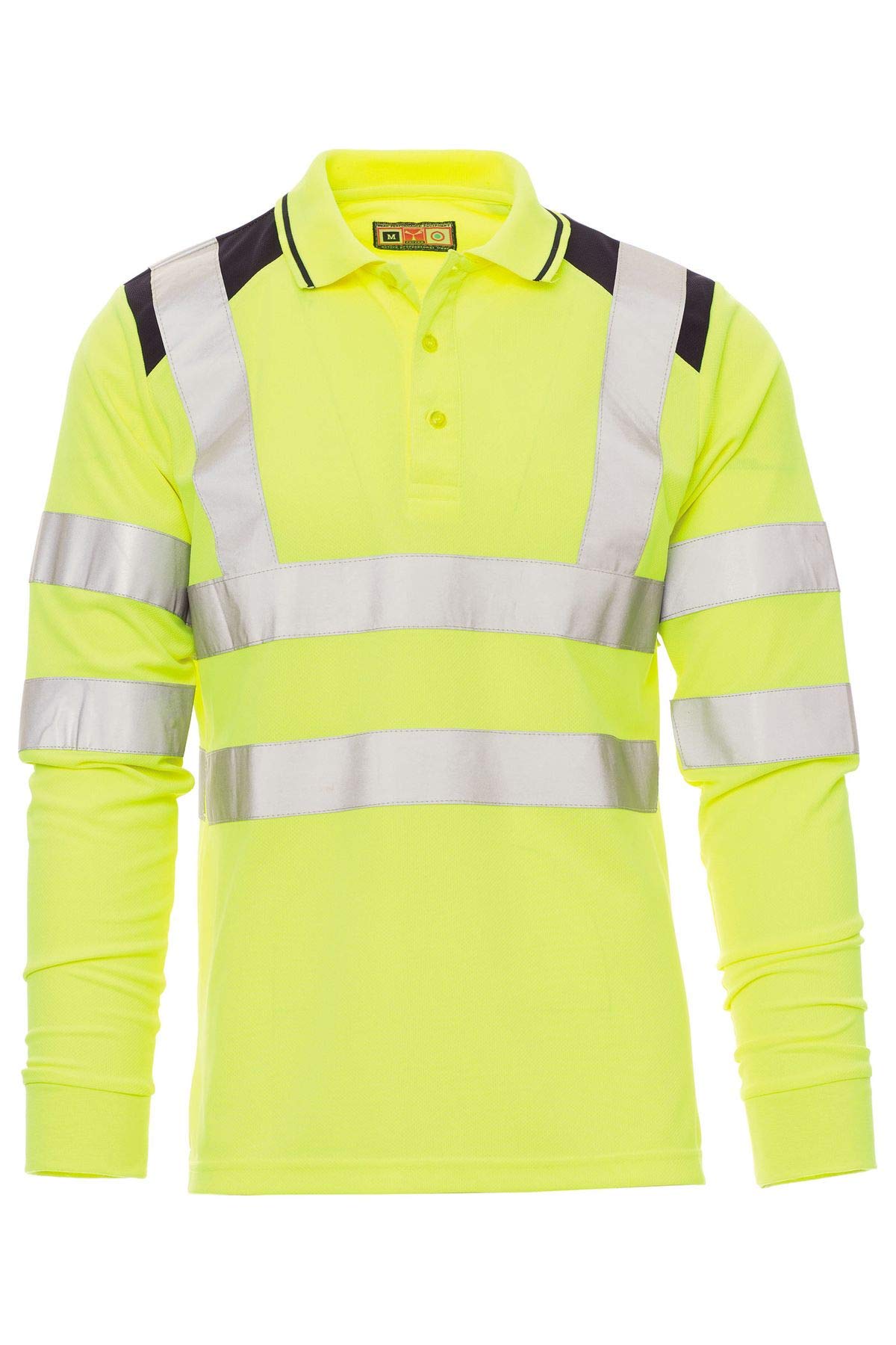 Herren Warnschutz Langarmshirt Poloshirt, Hohe Sichtbarkeit Reflexstreifen EN ISO 20471 Klasse 2