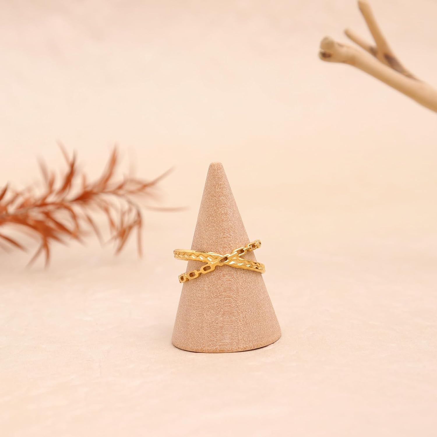 Gold Open Ring for Woman，Trendy Minimalist Hollowed Adjustable Finger Rings Prom Anniversary Fashion Jewelry Birthday Gift - Image 7