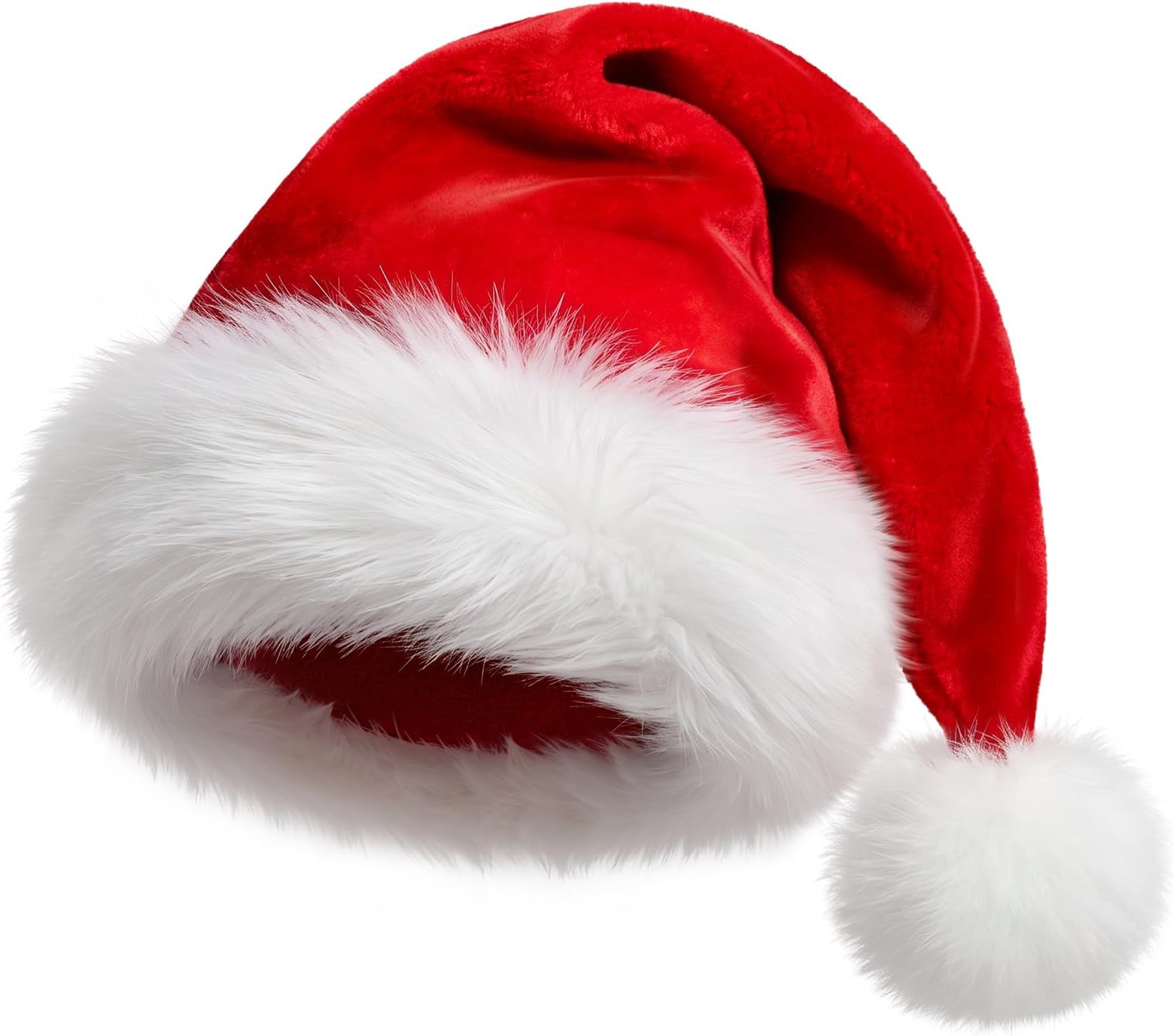 Christmas Santa Hat for Adults Kids Baby Thicken Soft Fur Xmas Holiday Hat