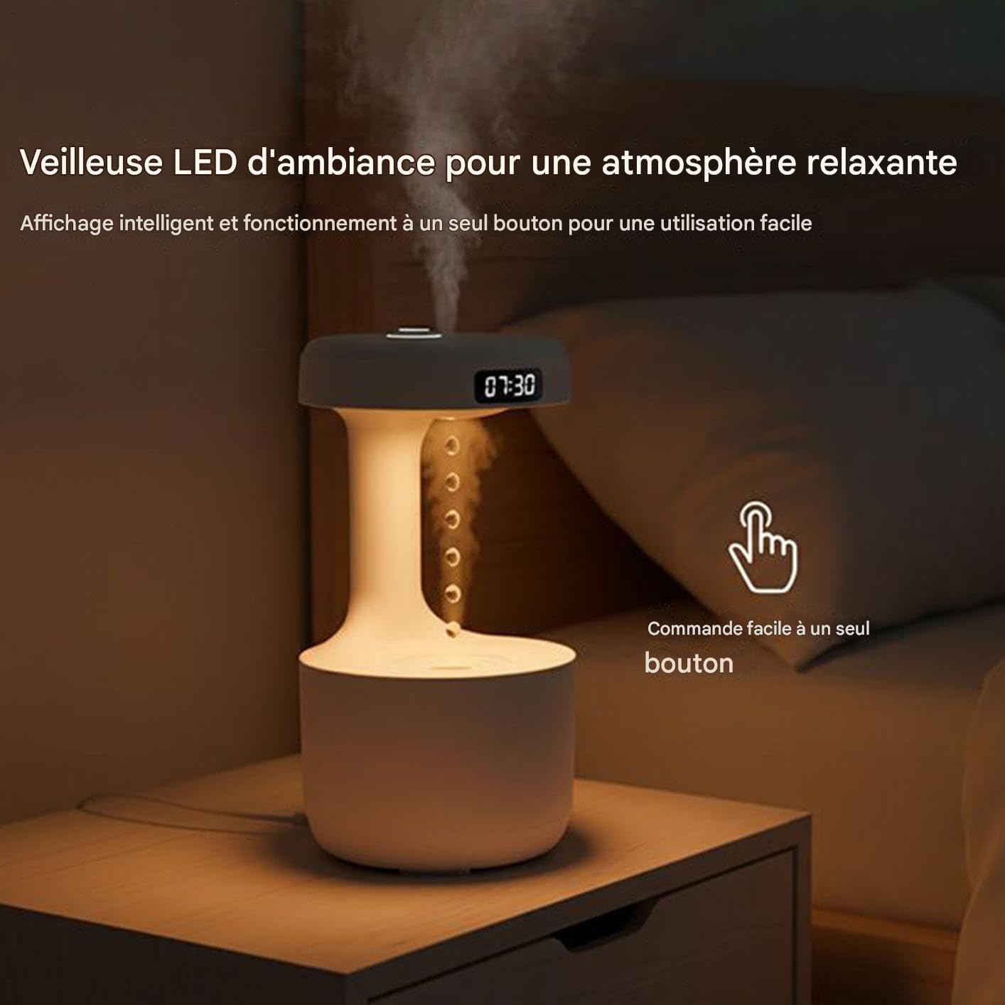 Umidificatore per camera da , 800 ml, grande capacità, diffusore | Umidificatore A Pioggia Per La Casa, L'Ufficio Su Tavolo, Il Sonno, L'Hotel E