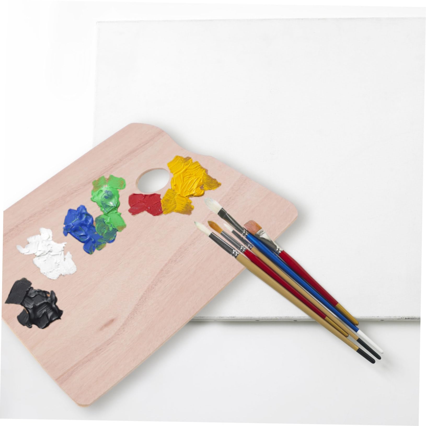 Tavolozza a Forma Quadrata a Pesce in Legno Beige con Impugnatura, Leggera e Versatile per Pittura Acrilica e Uso Domestico, per Hobbisti e Studenti